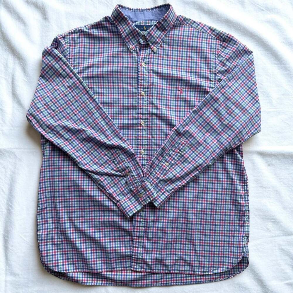 Classic Ralph Lauren Gingham Button Down Shirt XXL